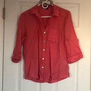 Coral button down